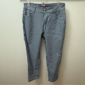 Blue and White Gingham Pants Sabrina lauren pants cropped size 12